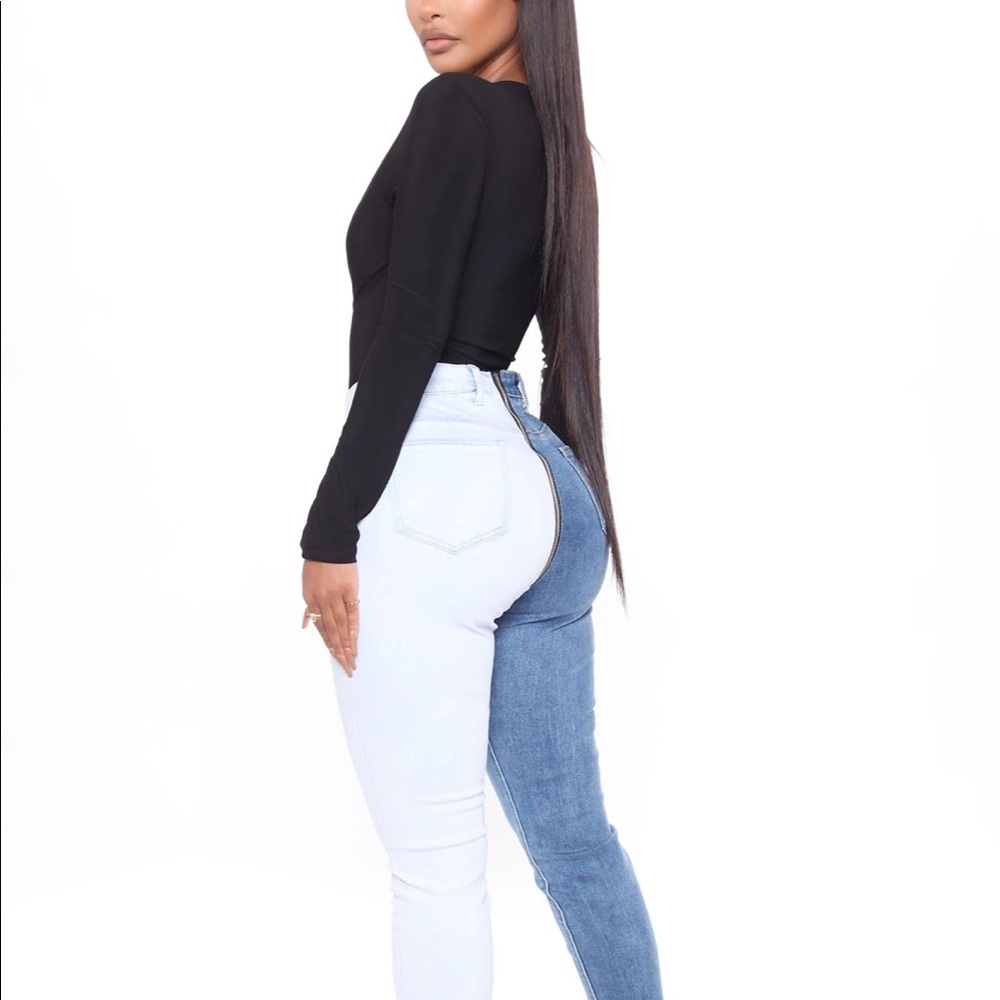 Two tone skinny jeans